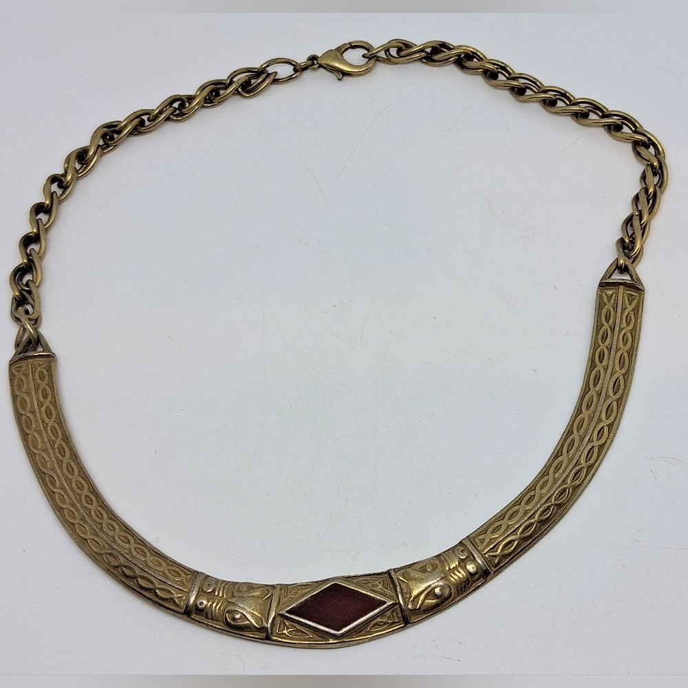 * MMA Egyptian Revival Gold Tone Choker Necklace